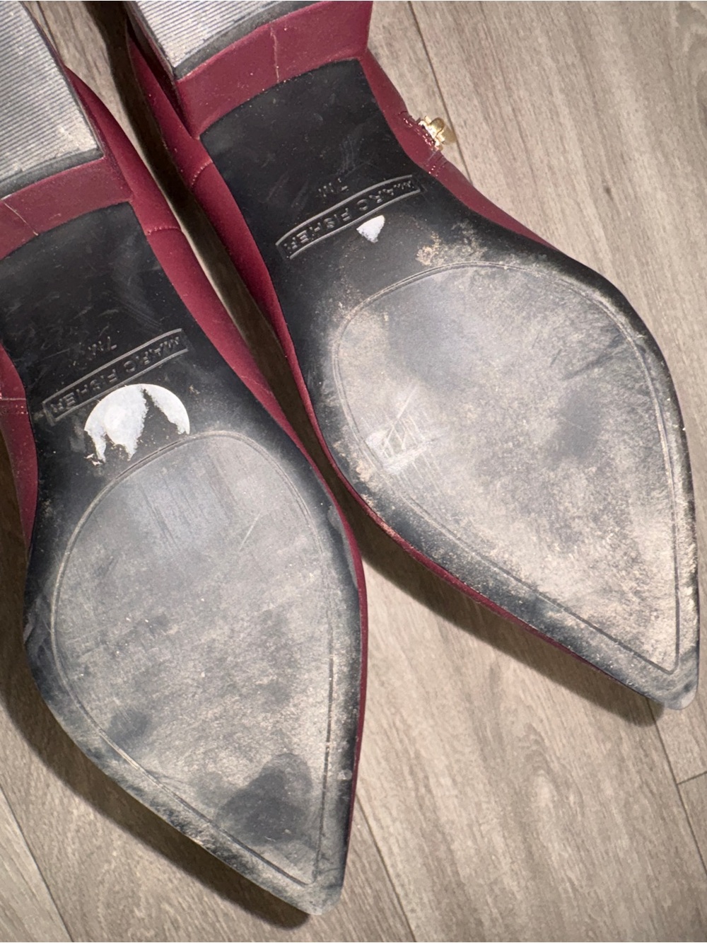 Marc Fisher Burgundy Pointed Toe Ankle Booties - Picture 2 of 4